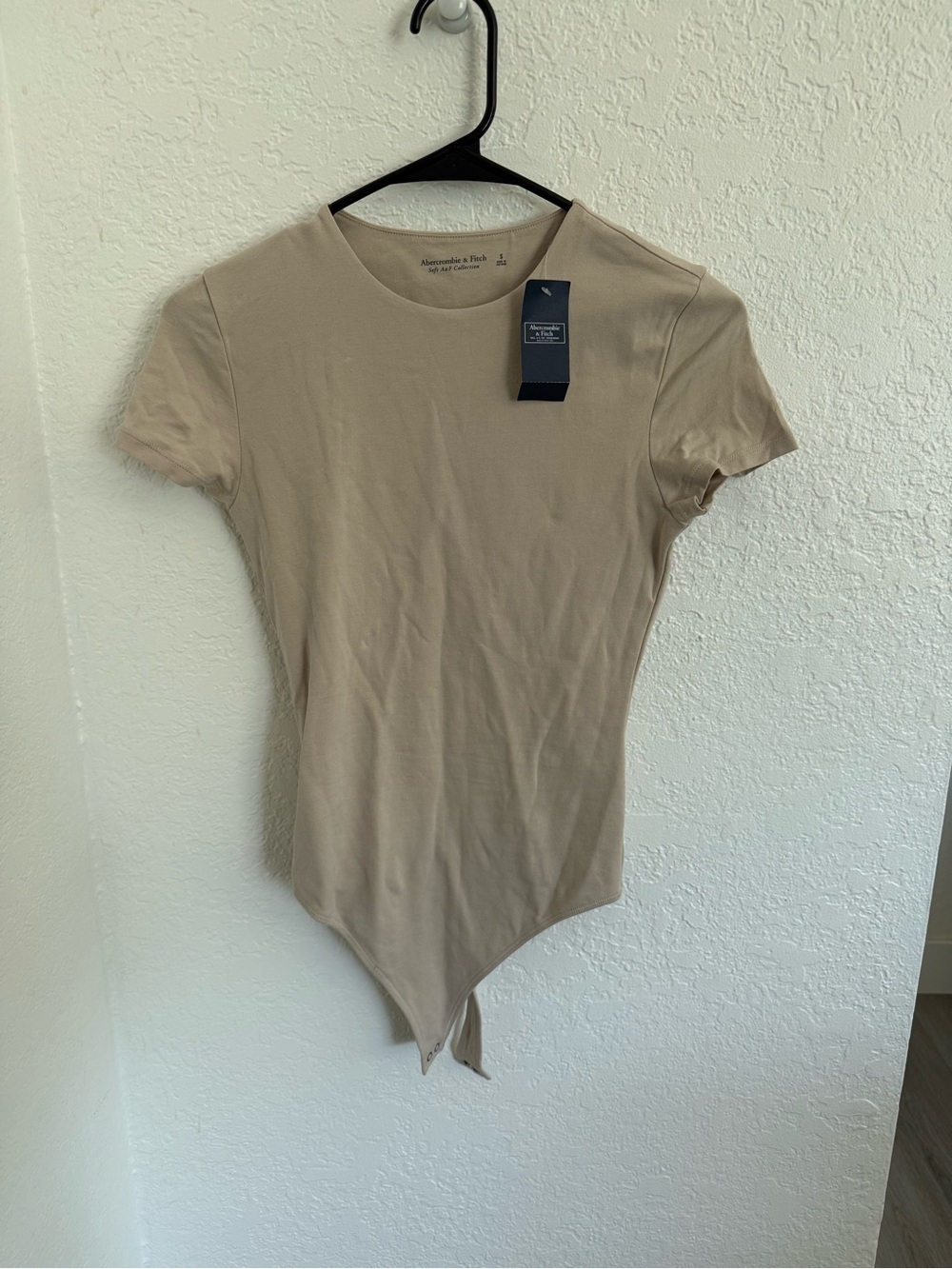 Abercrombie & Fitch Beige Short Sleeve Bodysuit